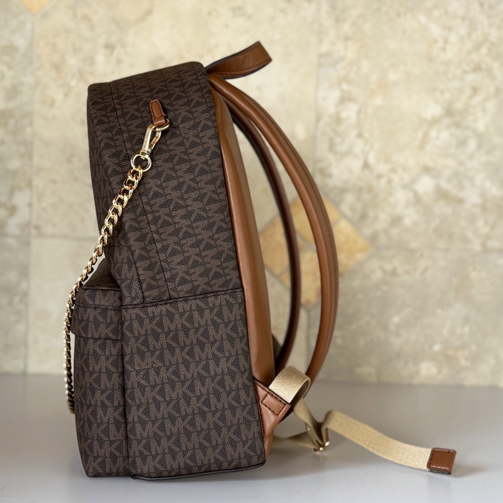 Michael Kors Slater Medium MK Brown Backpack - Picture 6 of 14
